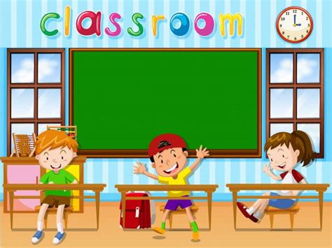 Tres estudiantes en el aula vector gratuito | Teacher classroom decorations, Classroom ...