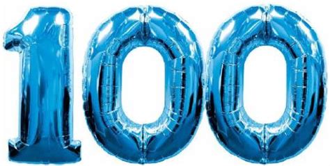 Blue Number 100 Balloon | Largest 100th Birthday Balloons