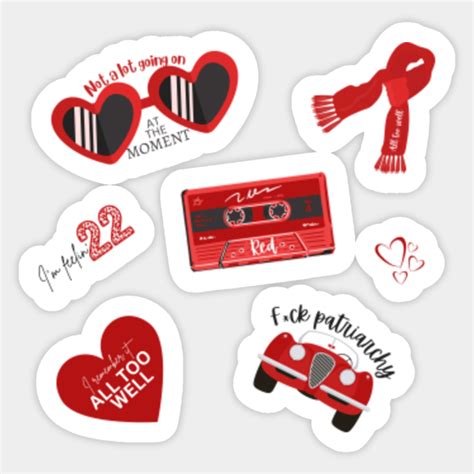 RED- Taylor Swift album sticker pack - Taylor Swift - Sticker | TeePublic