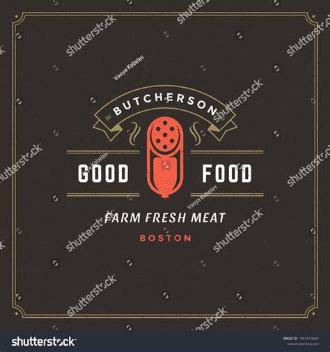 Butcher Shop Logo Design Vector Illustration Stock Vector (Royalty Free) 1081810643