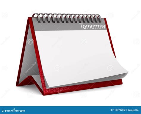 Calendar for Tomorrow on White Background. Isolated 3D Illustration ...