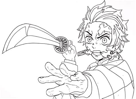 Demon Slayer - Tanjiro Kamado Coloring Page - Free Printable Coloring Pages