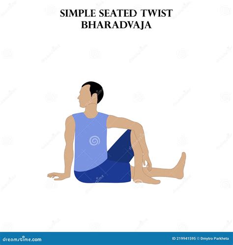 Seated Twist Pose Yoga Workout Silhouette. Healthy Lifestyle Vector ...