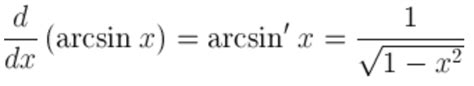 arcsin(x), inverse sine function