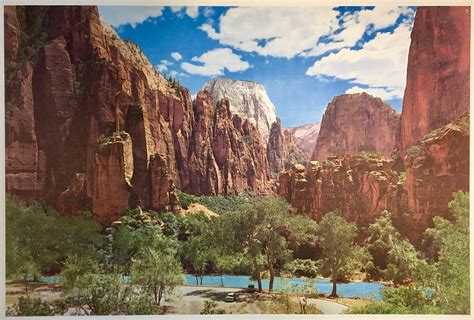 The Great White Throne - Zion National Park, Utah. Reached via Union Pacific Railroad by [Utah ...