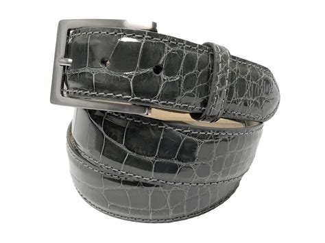 Alligator Skin Glossy Belt Dark Gray - Fresco Golf