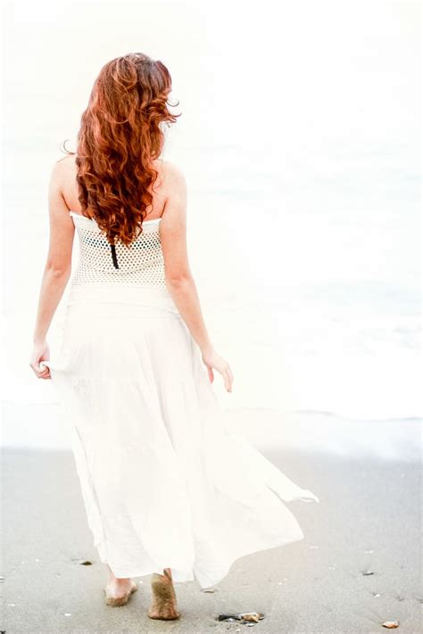 woman, white, strapless dress, looking, sea, beach, brunette, dress | Piqsels