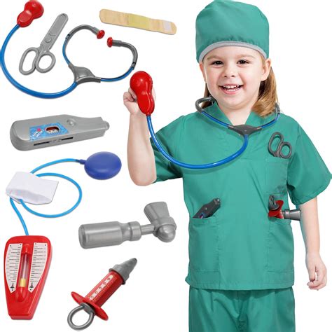 Buy Geyoga Doctor Role Play Costume Set Pretend Dress Up Costume Set with Accessories Birthday ...