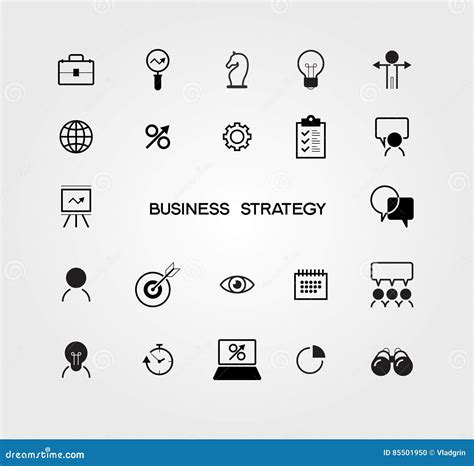 Business Strategy Icons stock vector. Illustration of icons - 85501950