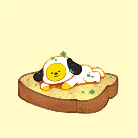 my first bt21 fanart: a little egg chimmy! : r/bangtan