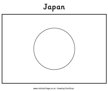 Japan Flag Colouring Page