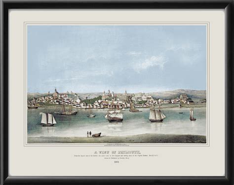 Plymouth MA 1851 (Color) - Vintage City Maps