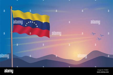 Venezuela flag in the morning sun Royalty Free Vector Image Stock Vector Image & Art - Alamy