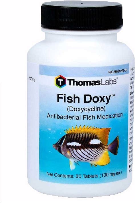 Thomas Labs Fish Doxy Doxycycline Antibacterial Fish Medication, 30 count - Chewy.com