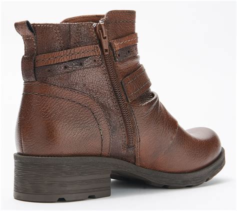 Earth Origins Leather Ankle Boots with Buckle - Randi Roland - QVC.com