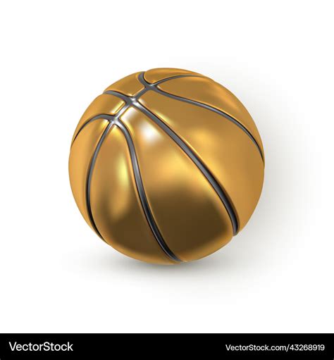 3d realistic golden basket ball gold basketball Vector Image