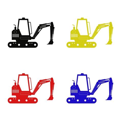 Set Of Excavator On White Background 2085326 Vector Art at Vecteezy