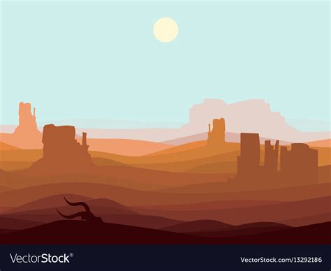 Western desert landscape background Royalty Free Vector