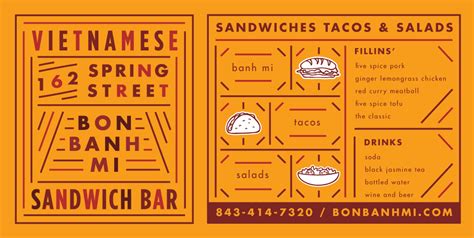 Bon Banh Mi Sandwich Bar #typography #type #menu | Banh mi, Sandwich bar, Banh mi sandwich