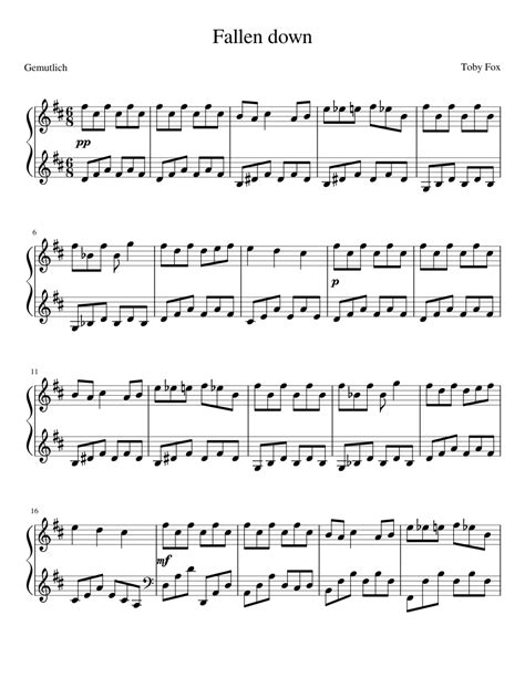 Fallen down Sheet music for Piano (Solo) | Download and print in PDF or ...