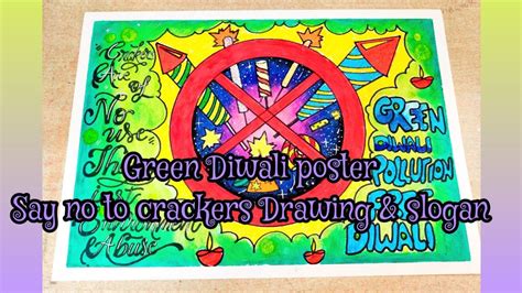 Diwali Drawing Diwali Chart Diwali Chart For School Project Eco Friendly Diwali Drawing Green ...