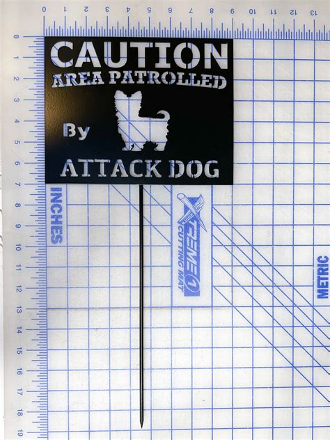 Warning Dog Yard Sign, Dog Security Yard Art, Metal Dog Yard Art, Custom Dog Garden Sign, Small ...