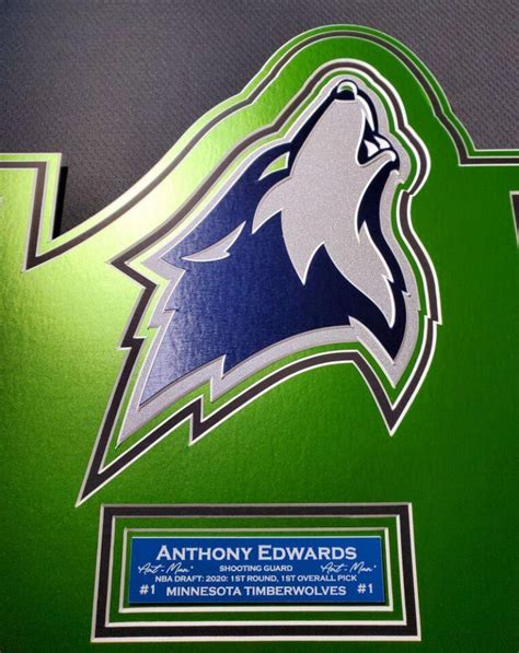 Anthony Edwards Signed Timberwolves Custom Framed LED Backlit Nike ...