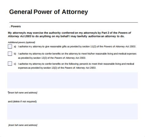 FREE 6+ Sample General Power of Attorney Forms in PDF | MS Word