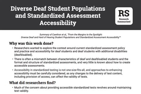 Diverse Deaf Student Populations and Standardized Assessment ...