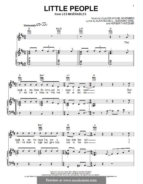 Little People (Les Miserables) by C. Schönberg - sheet music on MusicaNeo