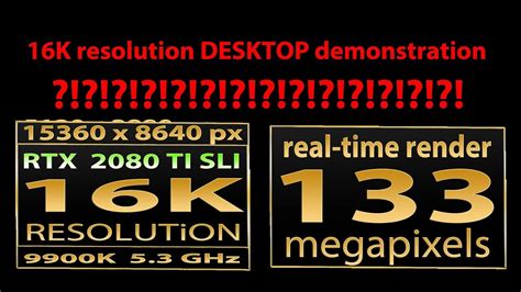 16K resolution screen | 15360x8640px desktop demo | 16K resolution workstation - YouTube