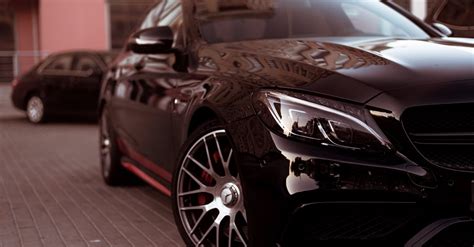 Close up of Black Mercedes C Class · Free Stock Photo