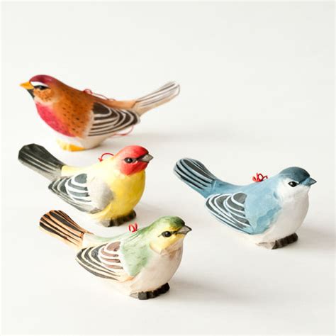 Bird Rainbow Colored Wooden Tree Ornaments: NOVA68.com