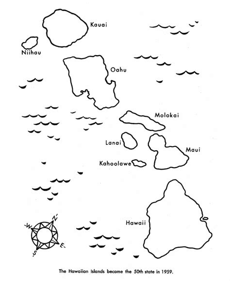 USA-Printables: State of Hawaii Coloring Pages - Hawaii State Map Outline Coloring Page