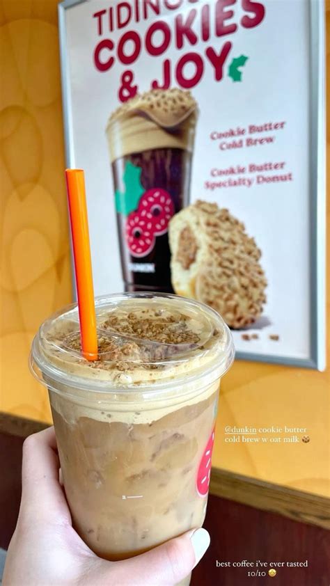 dunkin’ cookie butter cold brew with oat milk 🍪 holiday special 🎄 | Cold brew, Christmas drinks ...