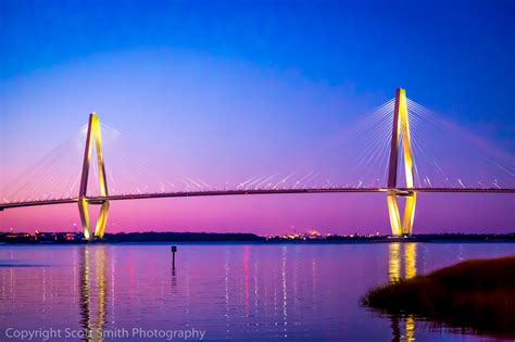 Arthur Ravenel Jr. Bridge At Sunset | Architecture and Interiors | Scott Smith Photography