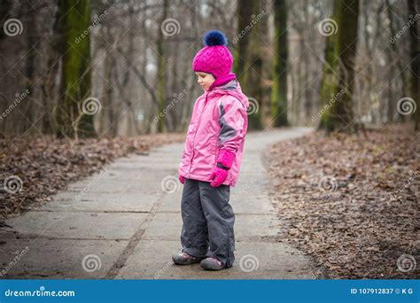 Little Girl Walking Alone in a Forest at Autumn Stock Image - Image of emotion, grief: 107912837