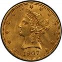 1907 Liberty Head $10 Gold Eagle Values and Prices - Past Sales ...