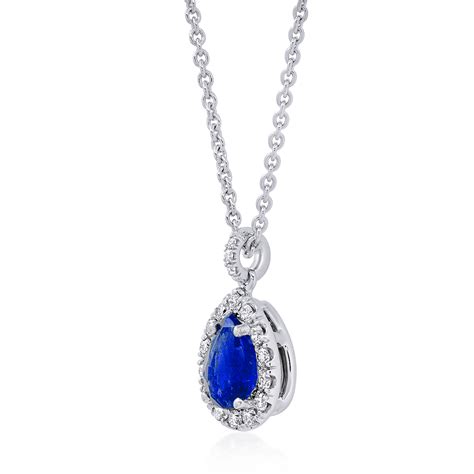 Pear Shaped Sapphire Necklace with Diamond Bail - XO Jewels