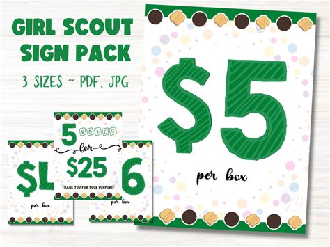 Cookie Flyer for Girl Scout Booth Girl Scout Sign Cookie - Etsy