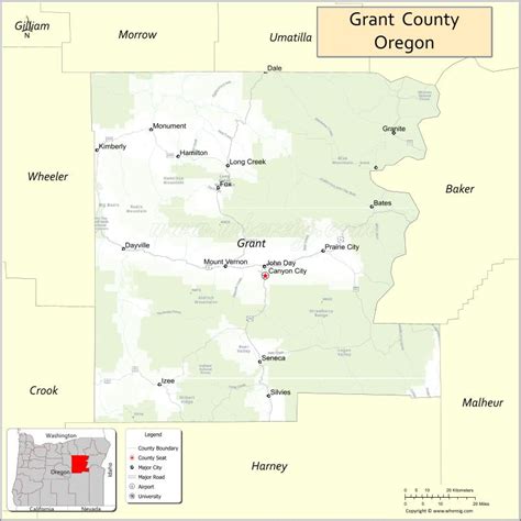 Map of Grant County, Oregon - Thong Thai Real