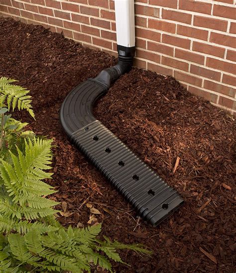 Amerimax 4601 StealthFlow Low Profile Downspout Kit plus Extension and Elbow Adapter, Black in ...