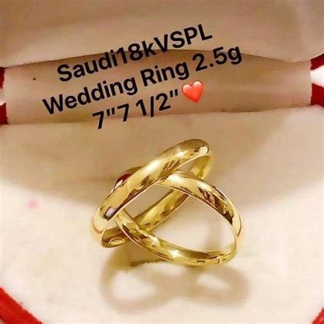 18K Saudi Gold Plain Wedding Ring | Shopee Philippines