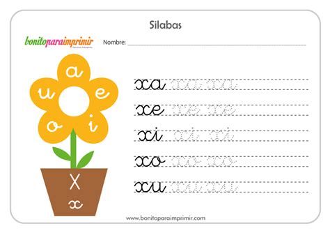 Sílabas con X - BONITO PARA IMPRIMIR
