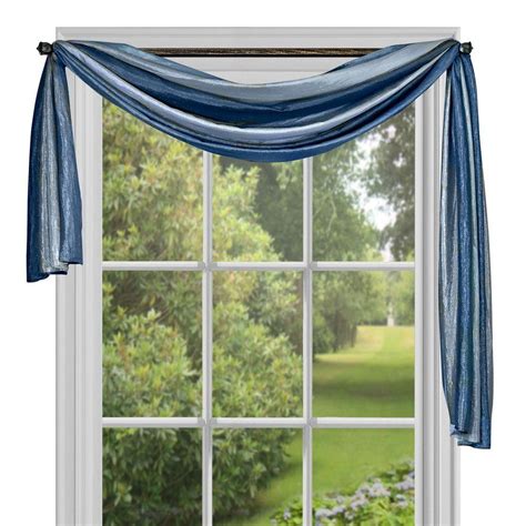 Traditional Elegance Ombre Window Curtain Scarf 50x144 - Blue - Walmart.com