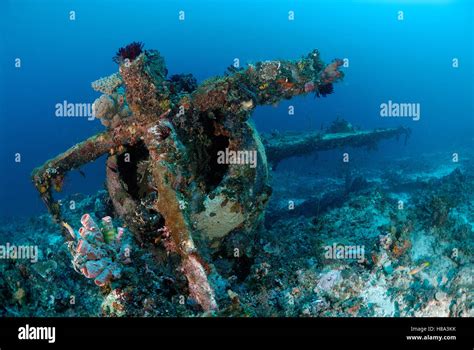 Underwater remains of crashed airplane, Indonesia Stock Photo - Alamy