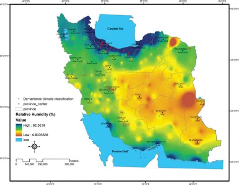 Geographical distribution of studied area and Demartonne climate classi ...