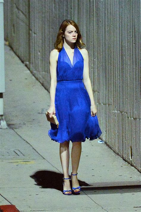 EMMA STONE on the Set of La La Land in Hollywood 10/23/2015 - HawtCelebs