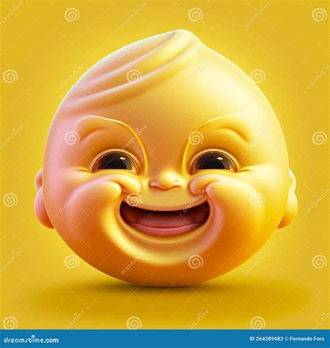 HAPPY BABY FACE EMOJI 3D stock illustration. Illustration of internet - 264289483