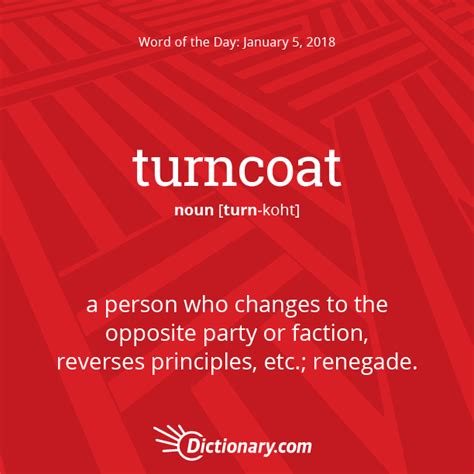 Today's Word of the Day is turncoat. #wordoftheday #language #vocabulary Weird Words, Unusual ...